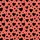 Women's Vibrant Coral Red Flat Graphic with Dense Scattered Black Heart Shapes & Tiny Polka Dots Satin Pajamas Set - 2