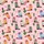 Women's Whimsical Western Cowboy Boot & Cactus Pastel Rose Pink Pattern with Leopard Spots, Stars, Teal & Fuchsia Satin Pajamas Set - 2