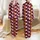 Women's Holiday Crimson & White Stylized Tapestry with Golden Lights & Green Pine Frond Pattern Satin Pajamas Set - 1