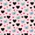 Women's Cute Pale Pink Black Heart Light Blue Butterfly Vibrant Pink Scatter Pattern Satin Pajamas Set - 2