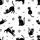 Cat Lovers' Whimsical Black Cat & Tiny Floral Seamless Pattern White Background Pink Ribbon Bows Satin Pajamas Set - 2