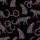 Women's Bold Fuchsia Black White Leopard Dot Pattern Flowing Tails Graphic Art Satin Pajamas Set - 2