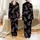 Women's Bold Fuchsia Black White Leopard Dot Pattern Flowing Tails Graphic Art Satin Pajamas Set - 1