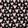 Women's Illustrative Hand-Drawn Light Pink Hearts Scattered on Solid Black Satin Pajamas Set - 2