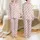 Women's Soft Pink Tone-on-Tone Striped Pattern with Black Script LOVE Hearts & Dot Clusters Satin Pajamas Set - 1