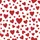 Women's Whimsical Hand-Drawn Deep Crimson Red Scattered Heart Pattern White Background Satin Pajamas Set - 2