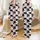 Women's Cute Light Pink Black White Grid Block Pattern with Hearts and Good Night Script Satin Pajamas Set - 1