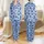 Women's Whimsical Pastel Blue Night Sky Butterfly Star Moon Flat Graphic Satin Pajamas Set - 1