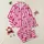 Women's Crisp Hot Pink White Vertical Stripes Scattered Bright Pink Reddish-Brown Bows Satin Pajamas Set - 1