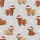Women's Charming Baby Highland Cow Festive Red Santa Hat Snowflake Pattern Heather Grey Satin Pajamas Set - 2