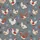 Women's Whimsical Santa Hat Chicken & Rooster Muted Gray Christmas Scatter Pattern with Holly & Gifts Satin Pajamas Set - 2