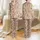 Women's Vintage Etching Woodland Foxes Deer Rabbit Illustrative Forest Scene Rusty Brown Sienna Cream Satin Pajamas Set - 1