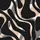 Women's Abstract Black Charcoal Fuzzy Organic Forms Pale Peach Sheer Illusion Pattern with Silver Speckles Satin Pajamas Set - 2
