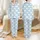 Women's Serene Pastel Sky Blue Tonal Abstract Soft Cloud Pattern Satin Pajamas Set - 1