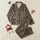 Women's Deep Black Tan Brown Irregular Leopard Spot Pattern with Subtle Pink Accents Satin Pajamas Set - 1