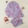 Women's Elegant Lilac Butterfly Rose Pink Pearl Floral Lavender Filigree Pattern Satin Pajamas Set - 1