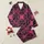 Women's Bold Black Hot Pink Tessellating Geometric Buffalo Plaid Stripe Pattern Satin Pajamas Set - 1
