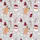 Women's Whimsical Light Grey Christmas Deep Red & Peach Gingerbread Reindeer Pattern Satin Pajamas Set - 2