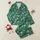 Women's Elegant Pure White Botanical Leaf & Vine Seamless Emerald Green Pattern Satin Pajamas Set - 1