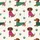 Women's Whimsical Dachshund Dog Paw Print Pattern with Fuchsia Emerald Teal Sweaters on Creamy White Satin Pajamas Set - 2