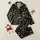 Women's Deep Black All-Over Playful Off-White Bow and Heart Illustrative Pattern Satin Pajamas Set - 1