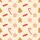 Women's Cream Background Playful Holiday Sweets Red White Candy Cane Gingerbread Star Cookie Motif Satin Pajamas Set - 2
