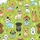Dog Lovers' Energetic Lime Green Cartoon Dogs with Quirky Outfits & Whimsical Elements Satin Pajamas Set - 2