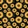Women's Dense Mustard Yellow Sunflower & Olive Abstract Floral Black Tapestry Satin Pajamas Set - 2