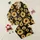 Women's Dense Mustard Yellow Sunflower & Olive Abstract Floral Black Tapestry Satin Pajamas Set - 1