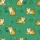 Animal Lovers' Whimsical Golden Yellow & White Tiger Emerald Green Polka Dot Jungle Pattern Satin Pajamas Set - 2