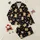 Women's Adorable Tan Cartoon Bear, Light Pink Heart & Bow Seamless Black Pattern Satin Pajamas Set - 1