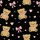 Women's Adorable Tan Cartoon Bear, Light Pink Heart & Bow Seamless Black Pattern Satin Pajamas Set - 2