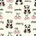 Women's Playful Cartoon Panda Pink Cherry Cream Black Green Hand-Drawn Scatter Design Satin Pajamas Set - 2