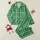 Women's Vibrant Kelly Green & Crisp White Classic Grid Geometric Stripe Pattern Satin Pajamas Set - 1