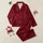 Women's Deep Burgundy & Ruby Red Interwoven Stylized Rose Botanical Tapestry Graphic Organic Floral Satin Pajamas Set - 1