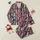 Cowgirl Style Lovers' Illustrative Vintage Hand-Drawn Cowboy Boot Pattern with Vibrant Jewel & Earth Tones on Dark Navy Satin Pajamas Set - 1