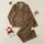 Fashion-Forward Women's Elegant Forest Green Heels Gold Cuffs Sheer Black Polka Dot Chocolate Brown Satin Pajamas Set - 1