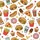 Women's Vibrant Cartoon Food Feast Pattern with Cheeseburger, Hot Dog, Pizza, Donut, and Soda Motifs on White Satin Pajamas Set - 2