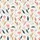 Adults' Seamless All-Over Illustrative Botanical Pattern, Rose Pink Charcoal Blue Champagne Beige Flowers Slender Leaves Black Outlines Off-White Background Satin Pajamas Set - 2