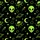 Women's Playful Black Neon Lime Green Whimsical Cosmic Alien Heads Saucers Planets Stars Pattern Satin Pajamas Set - 2