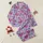 Women's Graphic Hot Pink Lavender Plaid Hearts Pattern with White 'LOVE' Script Satin Pajamas Set - 1
