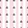 Women's Light Pink White Vertical Stripe Minimalist Black Cherry Bow Design Satin Pajamas Set - 2