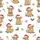 Women's Whimsical Christmas Highland Cow Santa Hat Holly Candy Cane Seamless Print Satin Pajamas Set - 2