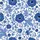 Women's Elegant Cobalt Blue & Sky Blue Peony Acanthus Illustrative Floral Vine Pattern with Crisp Black Outlines Satin Pajamas Set - 2