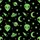 Women's Whimsical Neon Green Alien UFO Planet Star Black Space Graphic Satin Pajamas Set - 2