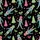 Holiday Enthusiasts' Whimsical Hand-Drawn Nutcracker & Bows Pattern in Fuchsia, Teal, Yellow, Black Satin Pajamas Set - 2