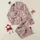 Women's Muted Rosy Pink Champagne Bottle & Flute Elegant Hand-Drawn Floral Pattern Satin Pajamas Set - 1