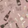 Women's Muted Rosy Pink Champagne Bottle & Flute Elegant Hand-Drawn Floral Pattern Satin Pajamas Set - 2