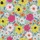 Women's Vibrant Retro Maximalist Floral Art with Daffodil Yellow, Fuchsia Pink, Sky Blue, & Lime Green Satin Pajamas Set - 2