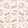 Festive Holiday Family Hand-Drawn Red Line Art Jolly Santa HOHO Snowflakes Pattern on Off-White Satin Pajamas Set - 2